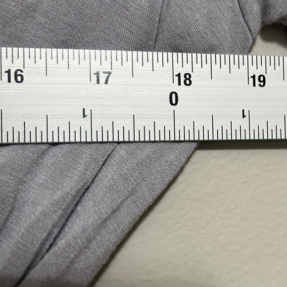 Maurice's Blouse L Gray Faux Wrap Black Tie 3/4 Sleeve V Neck Casual Popover Top - Picture 3 of 8